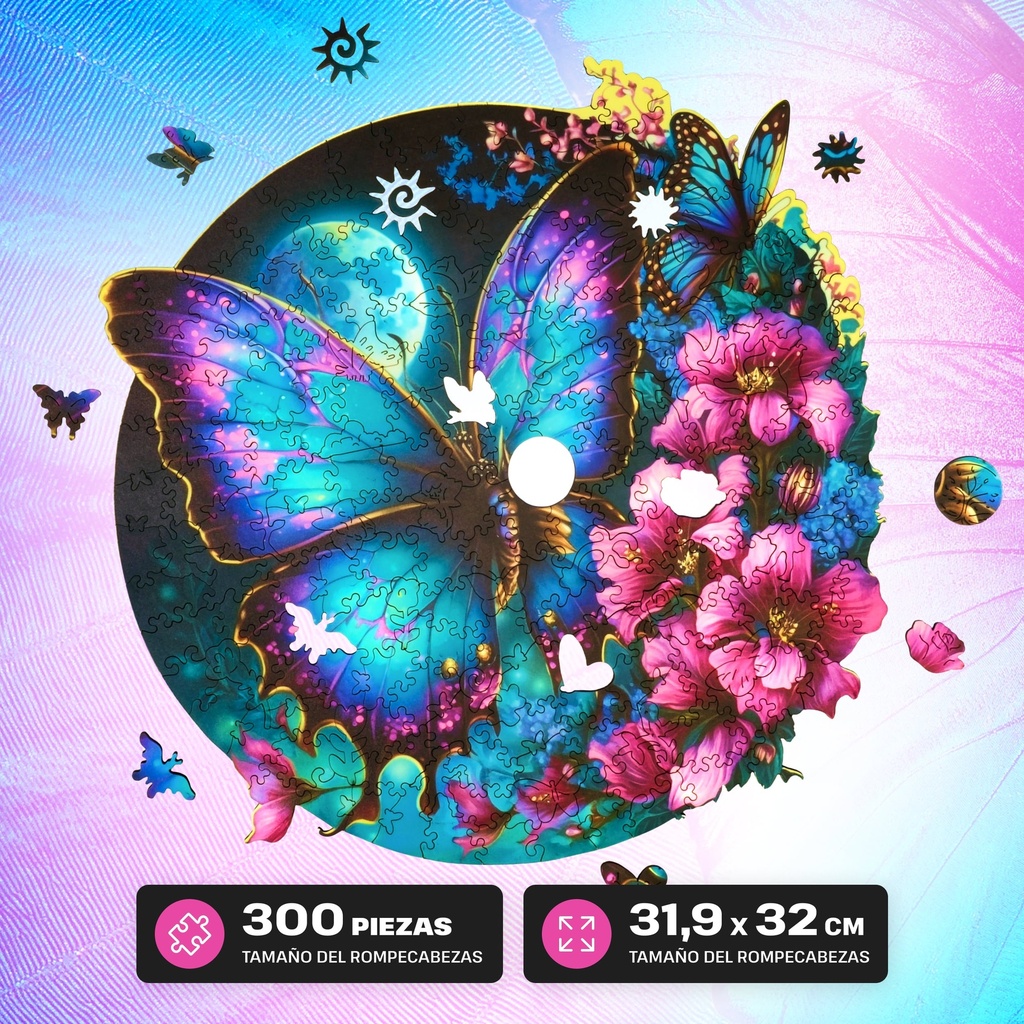 Puzzle de Madera - Mariposa - 300 piezas