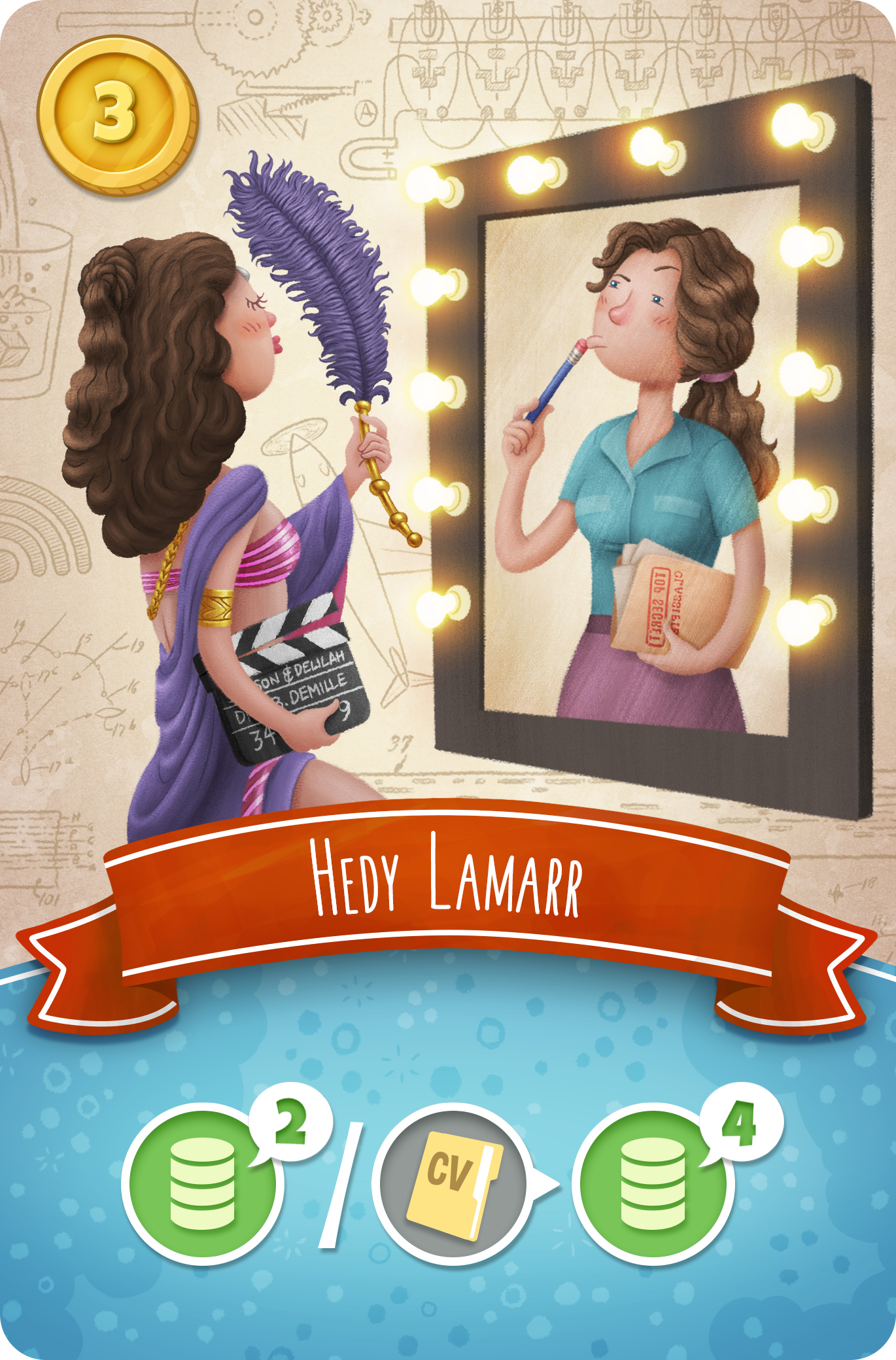 juego de mesa Nobel Run Historias Hedy Lamarr